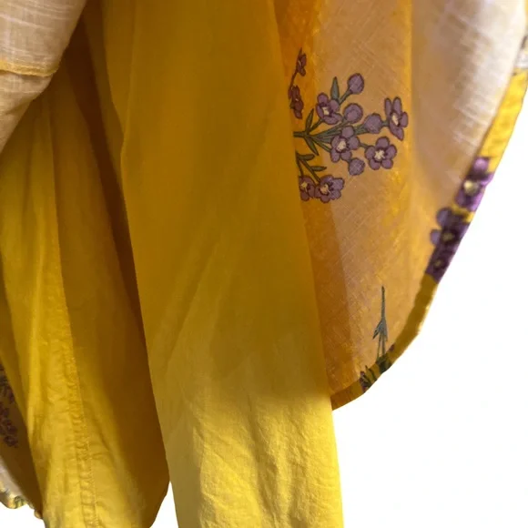 Princess Highway Sold On ModCloth Yellow Floral Bee Cotton Mini Dress Size 10 - Picture 8 of 10